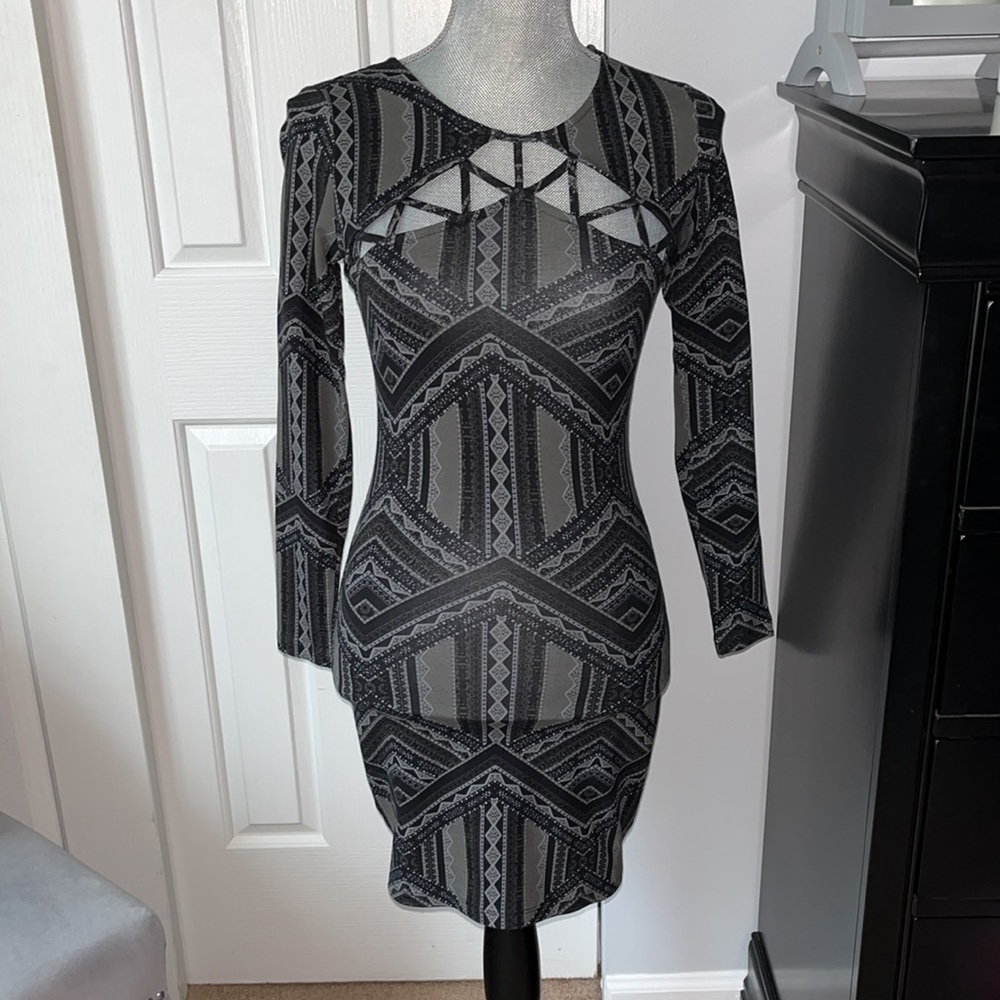 Aztec Cut Out Chest Dress XS